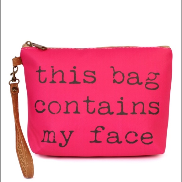 CHICBOMB Handbags - “ THIS BAG CONTAINS MY FACE”  wristlet bag